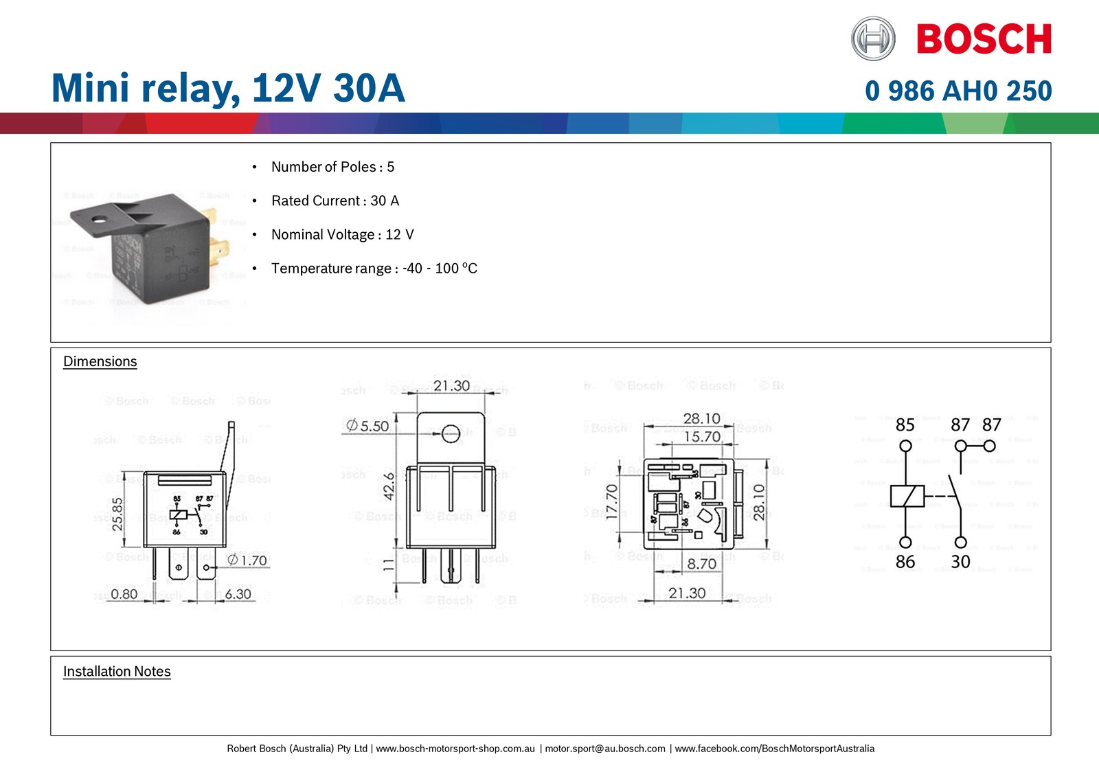 0986AH0250 spec